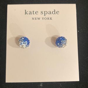 NEW Kate Spade Blue Crystal Pave Stud Earrings
